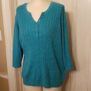 3/4 Sleeve Teal sweater